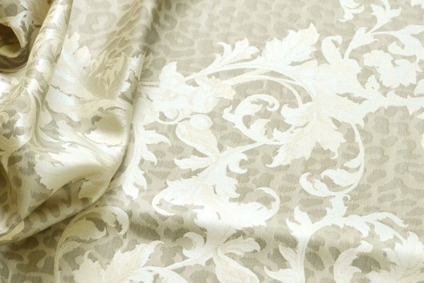 silk fabric Klematis khaki/new wheat 96x169cm 204g