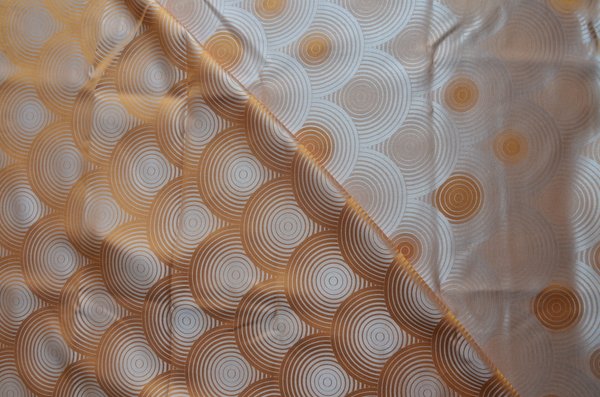 silk fabric Circles terracotta 150x170cm 300g