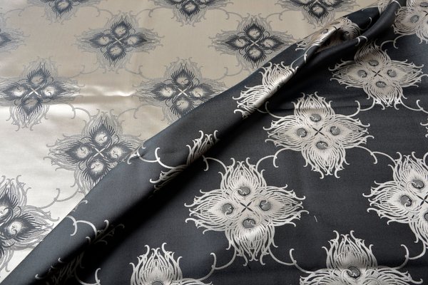 silk fabric Belinda black 144x149cm 252g